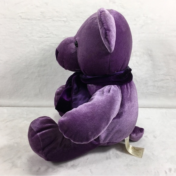 Dan Dee Collector’s Choice Teddy Bear Plush 12 inch Purple Velour Stuffed Bear - Picture 3 of 8